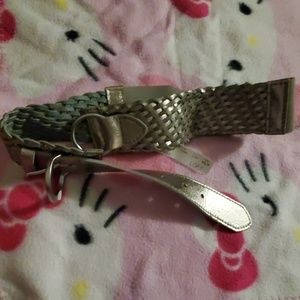 gold metallic braided belt